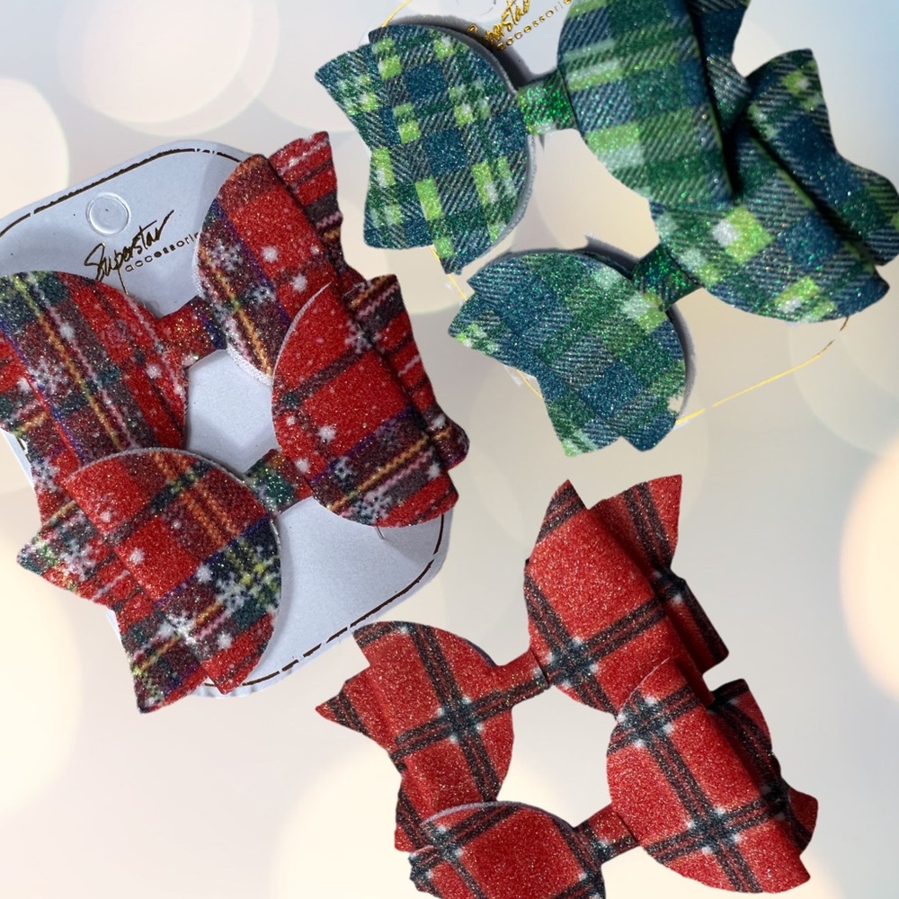 Holiday bow clip bundle